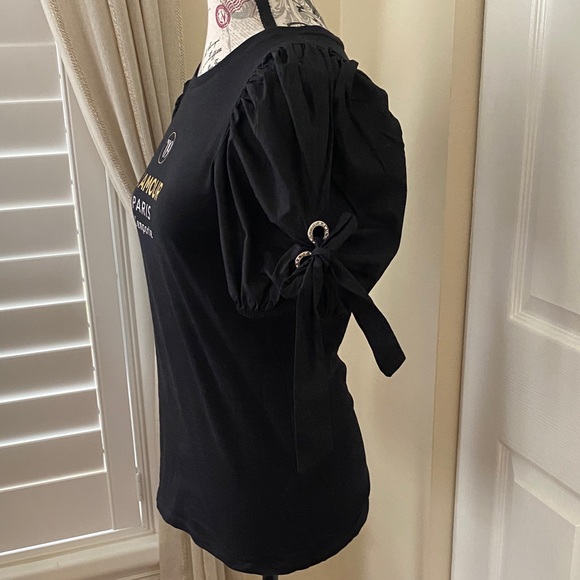 "River Island Size 2 Black Graphic Tee - Made in Portugal" - Picture 4 of 9